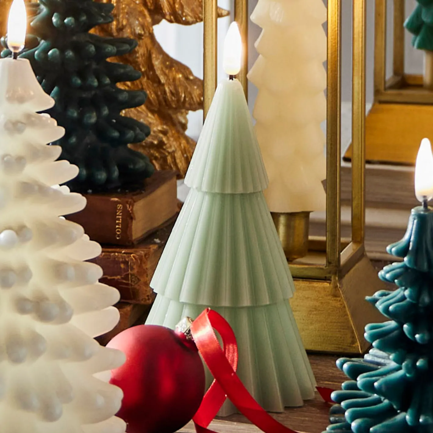 Raz Imports Raz 6" Pale Green Christmas Tree Battery Operated Candle Lighted Flickering Flame 4432917 Online