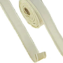 Raz Imports Raz 2.5" Pearl Trim Ivory Wired Christmas Ribbon R4327718 Hot