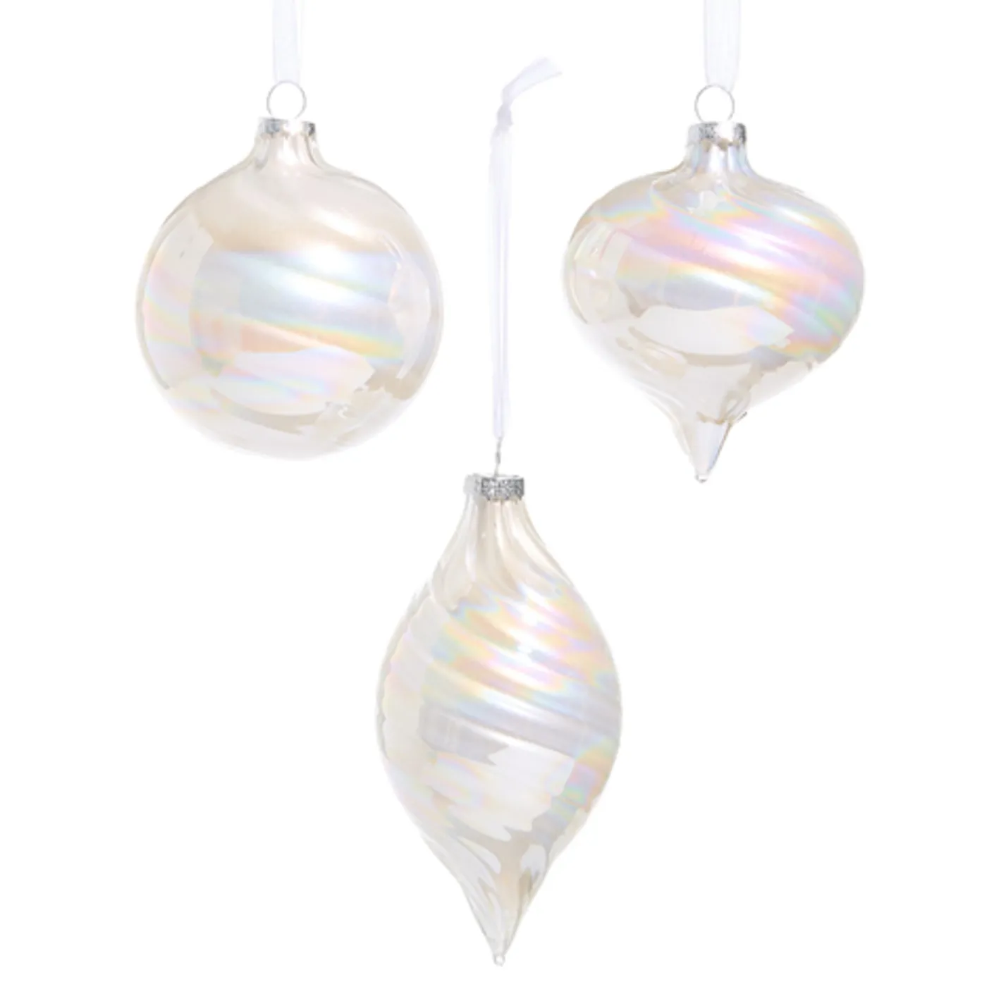 Raz Imports Raz 3" Pearlescent Swirl Glass Christmas Ornaments Set of 34523178 Online