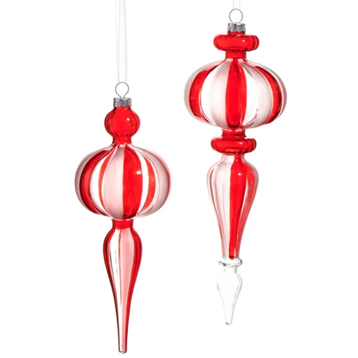 Raz Imports Raz 10" Peppermint Stripe Finial Glass Christmas Ornament 4524554 Online