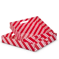 Raz Imports Raz 14" Peppermint Striped Trays Christmas Decoration 4536649 Discount