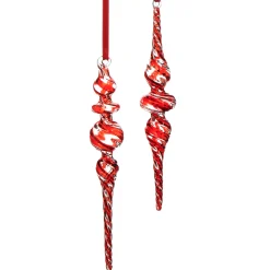 Raz Imports Raz 9" Peppermint Swirl Finial Glass Christmas Ornament 4524640 Discount