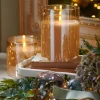Raz Imports Raz 6" Pillar Battery Operated Flickering Candle In Gold Glass Clearance