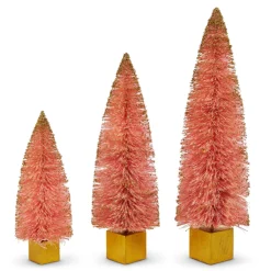 Raz Imports Raz 16.5" Pink and Gold Bottle Brush Christmas Tree Figure 4515555 Best