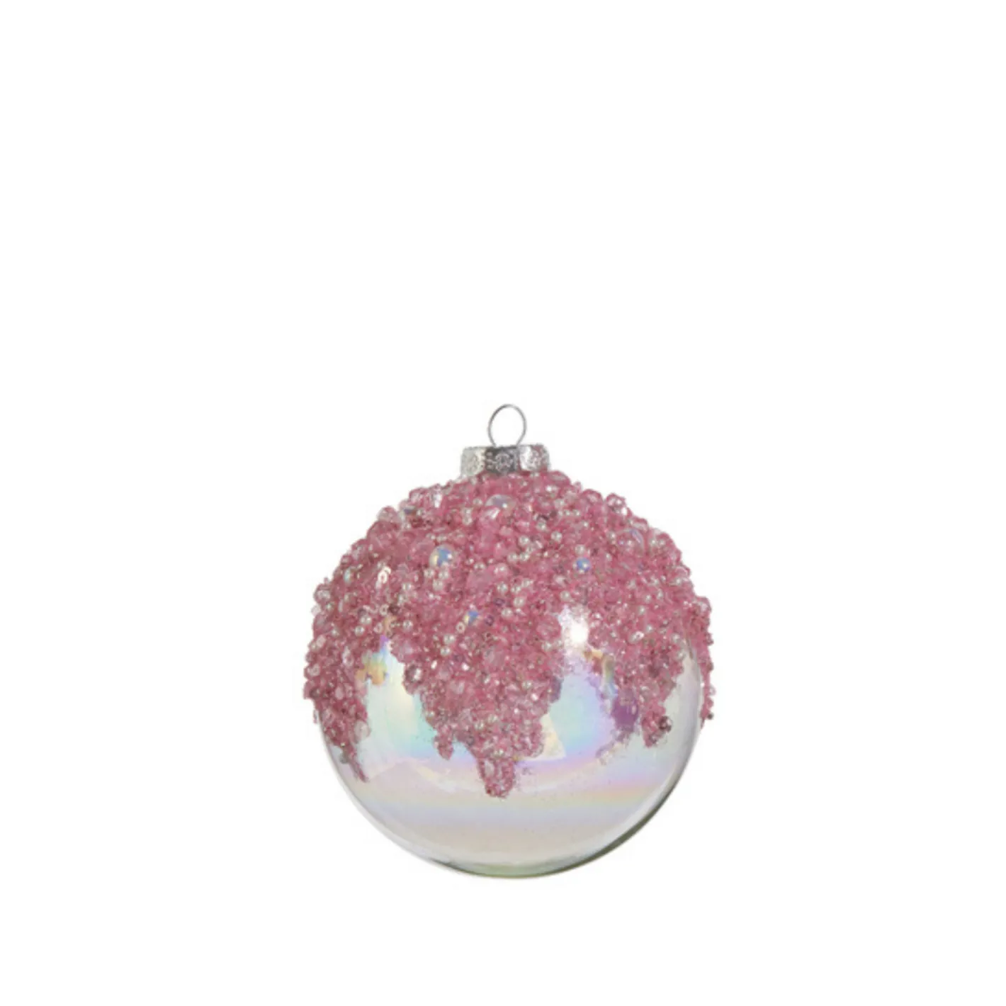 Raz Imports Raz 4" Pink Beaded Iridescent Glass Christmas Ornament 4422913 Discount