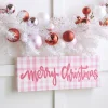 Raz Imports Raz 21.5" Pink Gingham Merry Christmas Christmas Sign 4457360