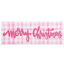 Raz Imports Raz 21.5" Pink Gingham Merry Christmas Christmas Sign 4457360