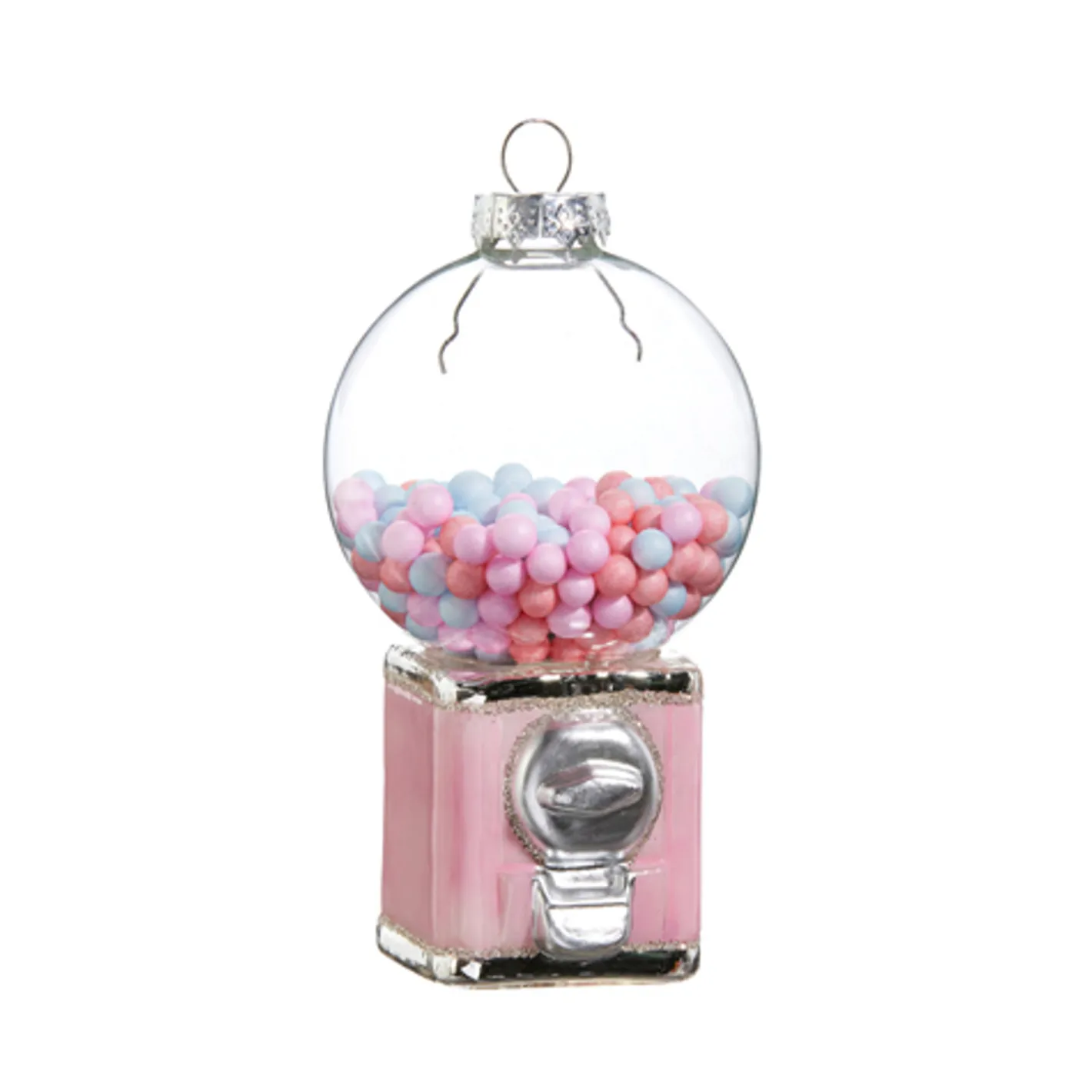 Raz Imports Raz 5" Pink Gumball Machine Glass Christmas Ornament 4424577 New