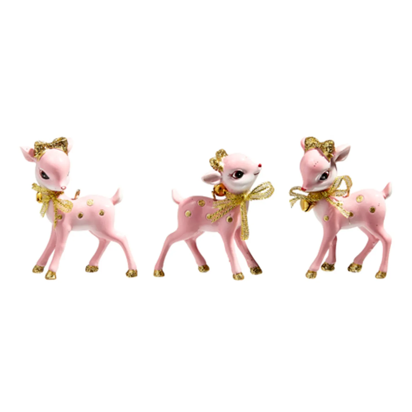 Raz Imports Raz 3" Pink Retro Deer Christmas Ornament Set Of 3 4457653 Hot