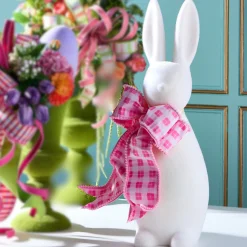 Raz Imports Raz 4" Pink Spring Gingham Wired Easter Ribbon R4527718 Sale