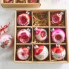 Raz Imports Raz 3" Pink Vintage Glass Christmas Ornaments Box of 9 4422850 Outlet