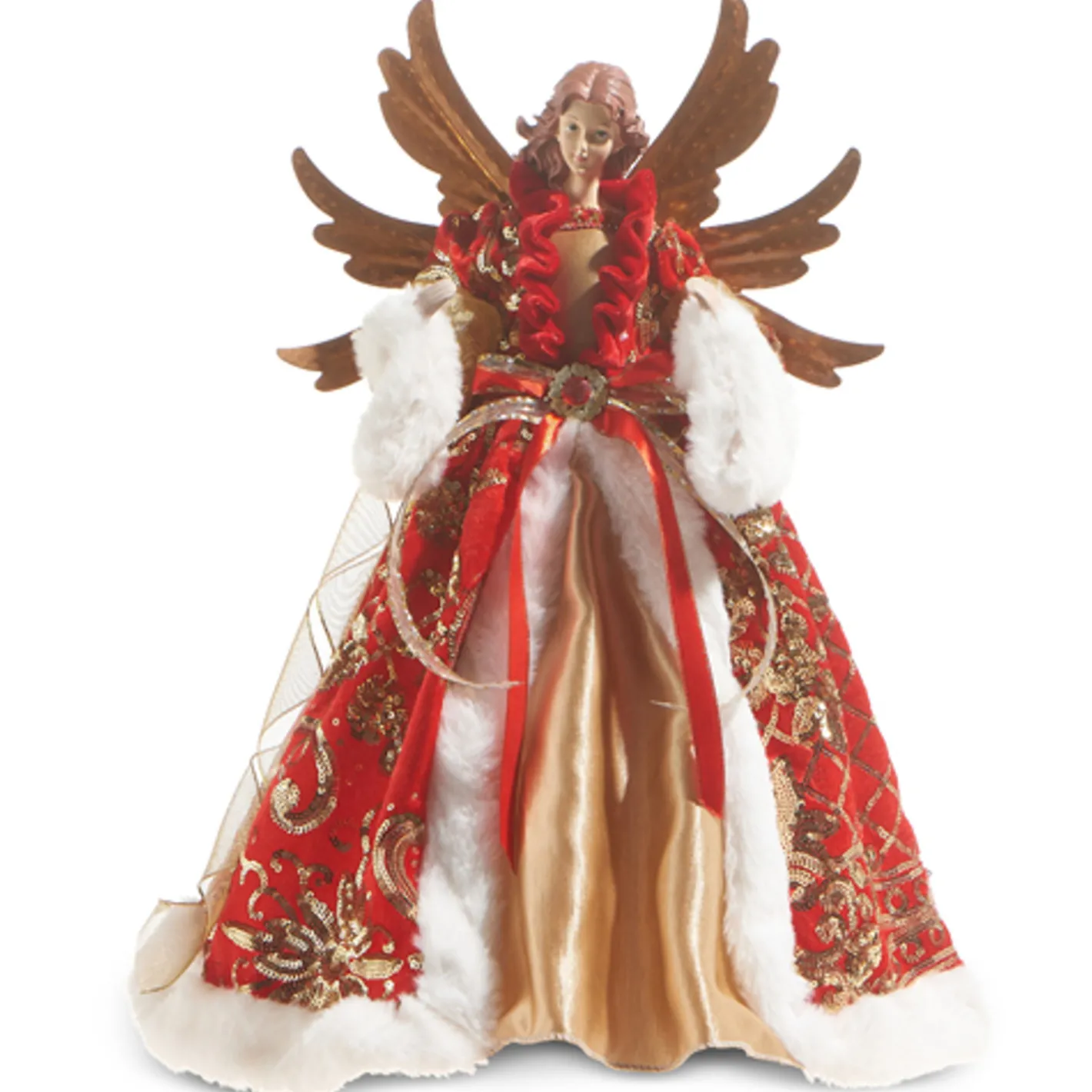 Raz Imports Raz 17.5" Red and Gold Angel Christmas Tree Topper 4315559 New