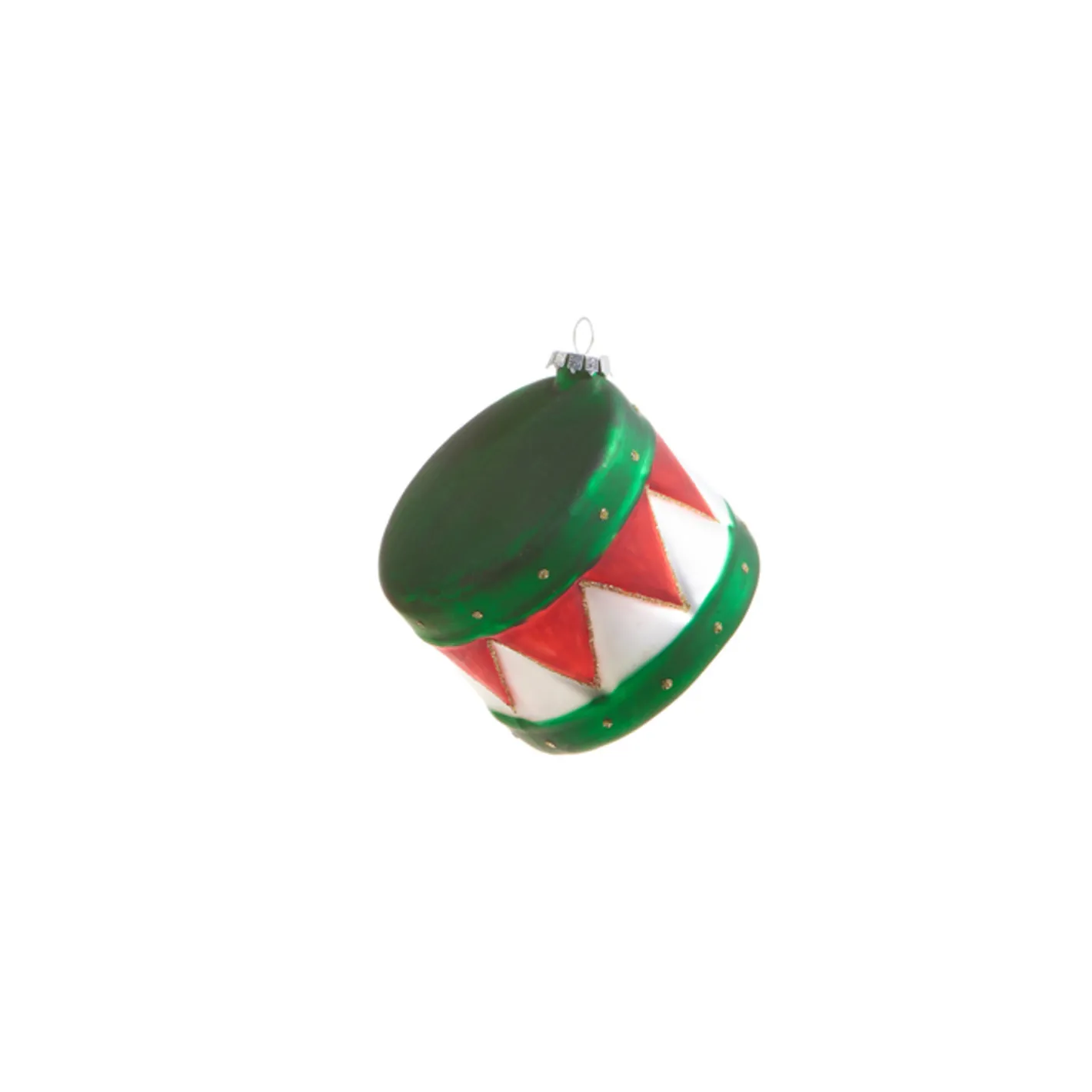 Raz Imports Raz 3.5" Red and Green Drum Glass Christmas Ornament 4322900 New