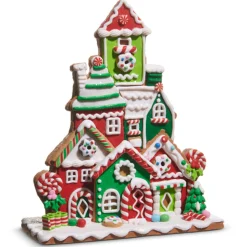 Raz Imports Raz 11" Red and Green Flat Gingerbread Village Christmas Decoration 4516673 Hot
