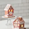 Raz Imports Raz 7" Red and White Peppermint Gingerbread House Christmas Decoration 4416280 Clearance