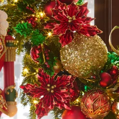 Raz Imports Raz 8" Red Foil Poinsettia Clip-On Christmas Ornament 4502414 Sale