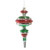 Raz Imports Raz 7.25" Red, Green, and Silver Finial Glass Christmas Ornament 4525410 Hot