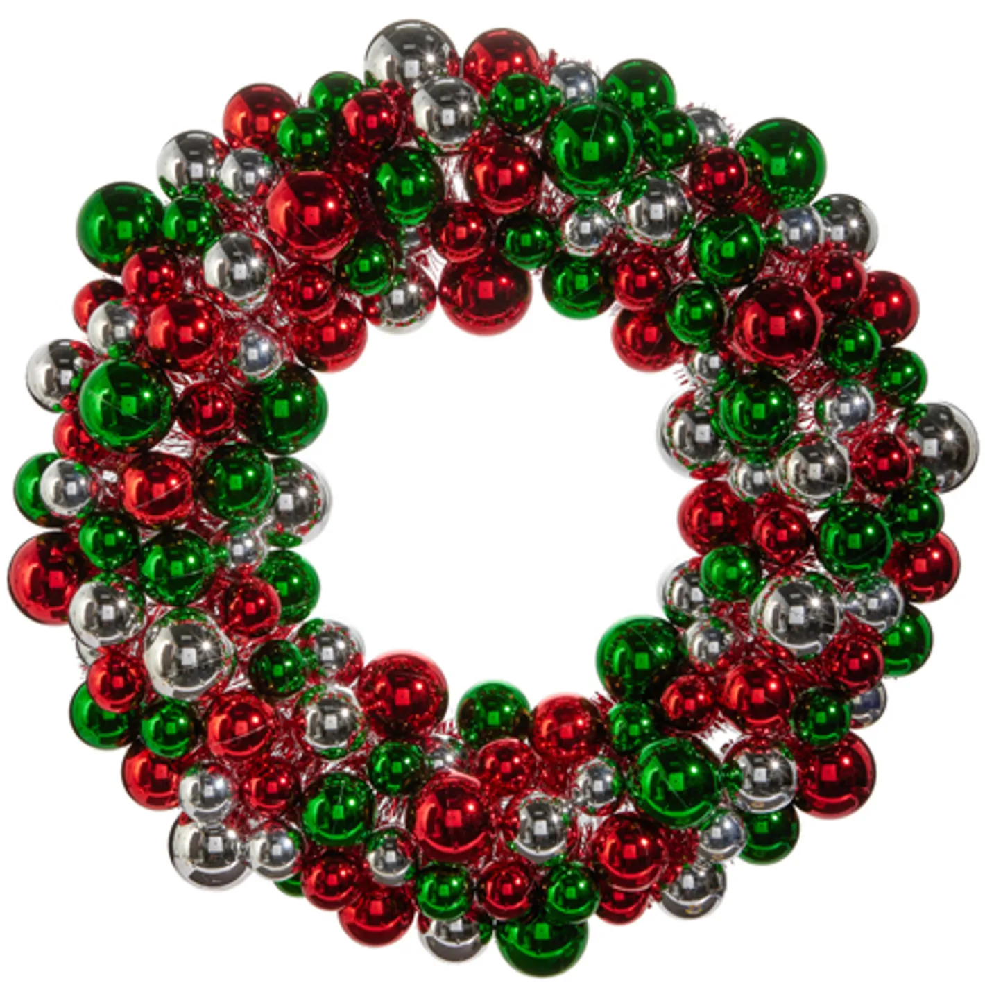 Raz Imports Raz 24" Red, Green, and Silver Ball Ornament Christmas Wreath W4416411 Discount