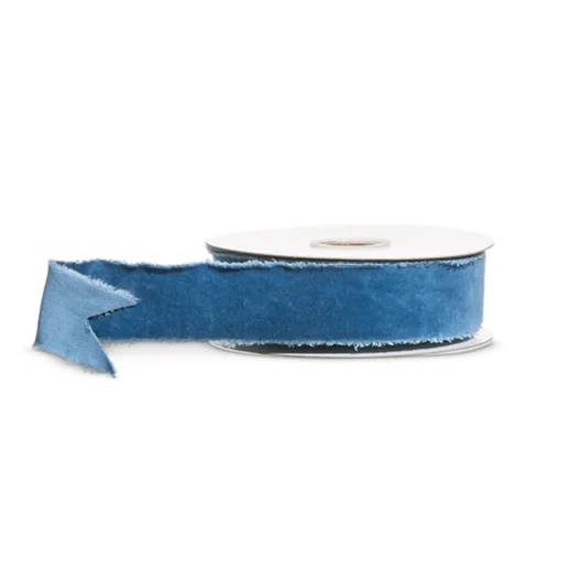 Raz Imports Raz 1.5" Red, Green, or Blue Torn Edge Unwired Velvet Christmas Ribbon Hot
