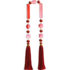 Raz Imports Raz 30" Red Jeweled Glass Christmas Tree Garland with Tassels G4427309 Discount