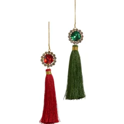 Raz Imports Raz 7.5" Red or Green Jeweled Ball Tassel Christmas Ornament 4427324 Online