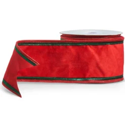 Raz Imports Raz 4" Red Velvet and Green Wired Christmas Ribbon R4427744 Best