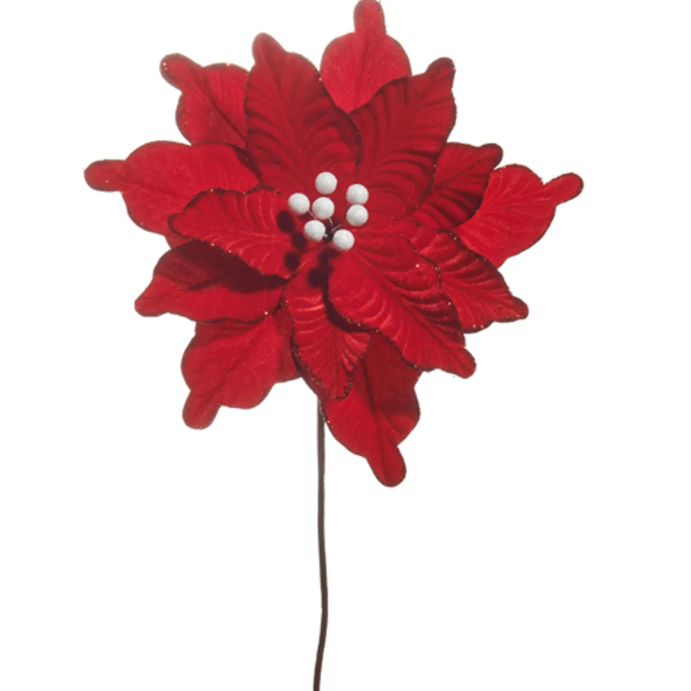Raz Imports Raz 22" Red Velvet Poinsettia Stem Christmas Tree Accessory F4531000 Outlet