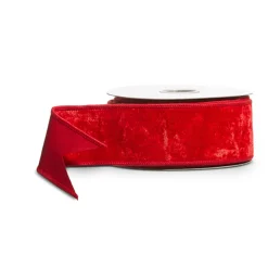 Raz Imports Raz 2.5" Red Velvet Wired Christmas Ribbon R4527871 Discount