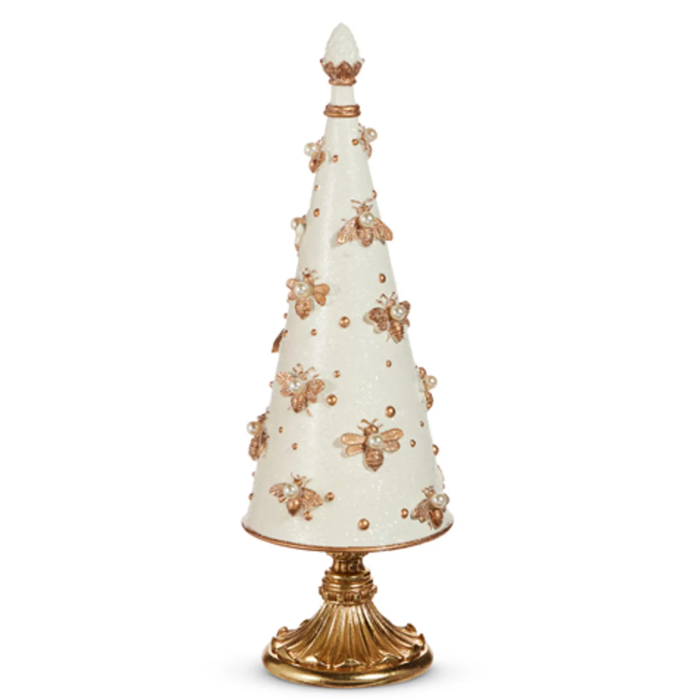Raz Imports Raz 15.5" Regal Bee Embellished Cone Christmas Tree Decoration 4510475