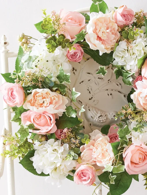 Raz Imports Raz 24" Rose and Hydrangea Easter Wreath W4202061