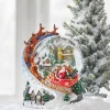 Raz Imports Raz 7.5" Santa and Sleigh Lighted Swirling Glitter Water Globe Christmas Snow Globe 4200758 New
