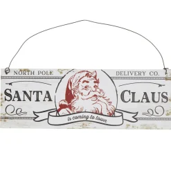 Raz Imports Raz 8" Santa Claus Hanging Christmas Ornament Sign 4116170 Discount
