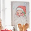 Raz Imports Raz 16" Santa Face Framed Wall Art Christmas Sign 4359054 New