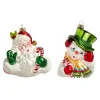 Raz Imports Raz 5" Santa or Snowman Retro Glass Christmas Ornament 4452872 New