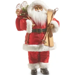 Raz Imports Raz 18" Santa with Skis Christmas Figure 4315524 Clearance