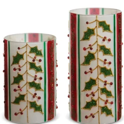Raz Imports Raz 8" set of 2 Holly Berry Container Christmas Decoration 4524634 Outlet