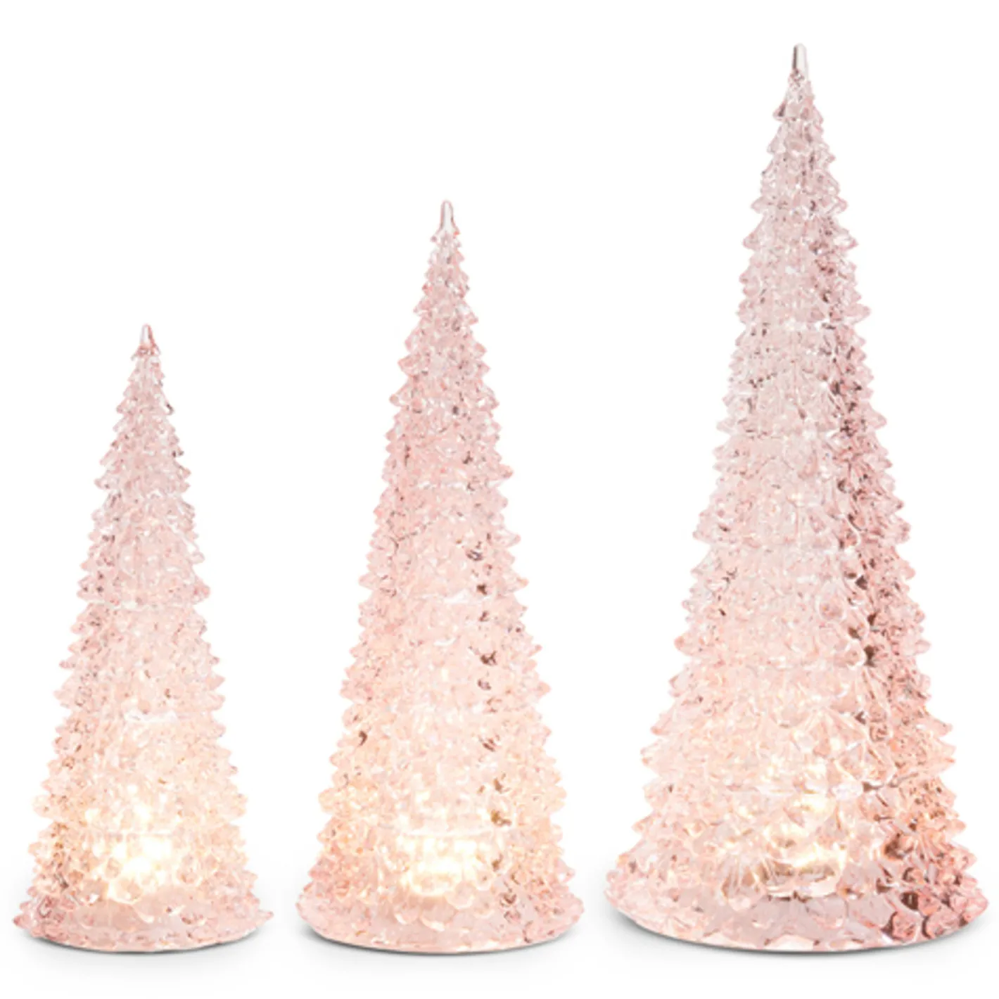 Raz Imports Raz 15.5" Set of 3 Lighted Pink Christmas Trees 4416231
