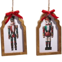 Raz Imports Raz 7.5" Set of 2 Nutcracker Framed Christmas Ornament 4521359 New