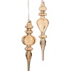 Raz Imports Raz 7.75" Set of 2 Pearlized Finial Glass Christmas Ornament Set 4523000 Outlet