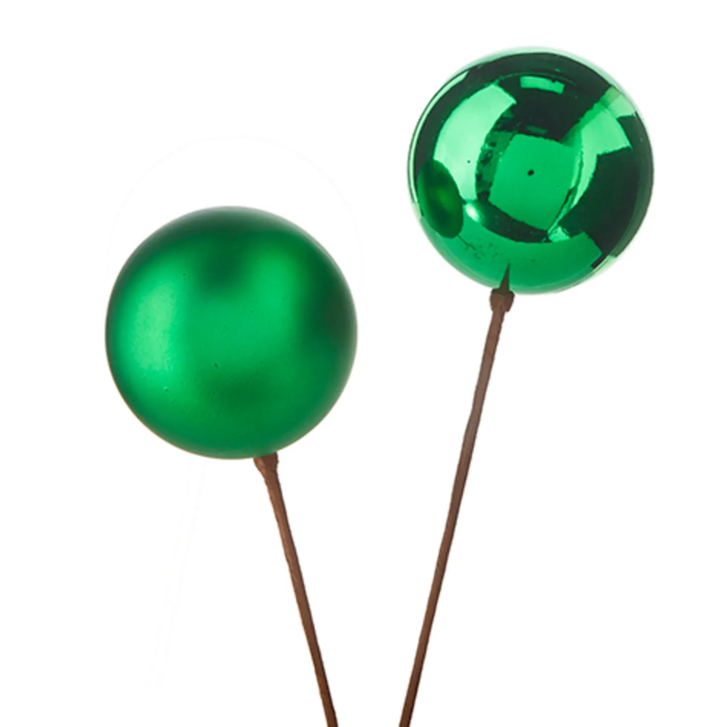 Raz Imports Raz 12" Set of 2 Red, Gold, Silver or Green Ball Ornament Christmas Tree Pick New