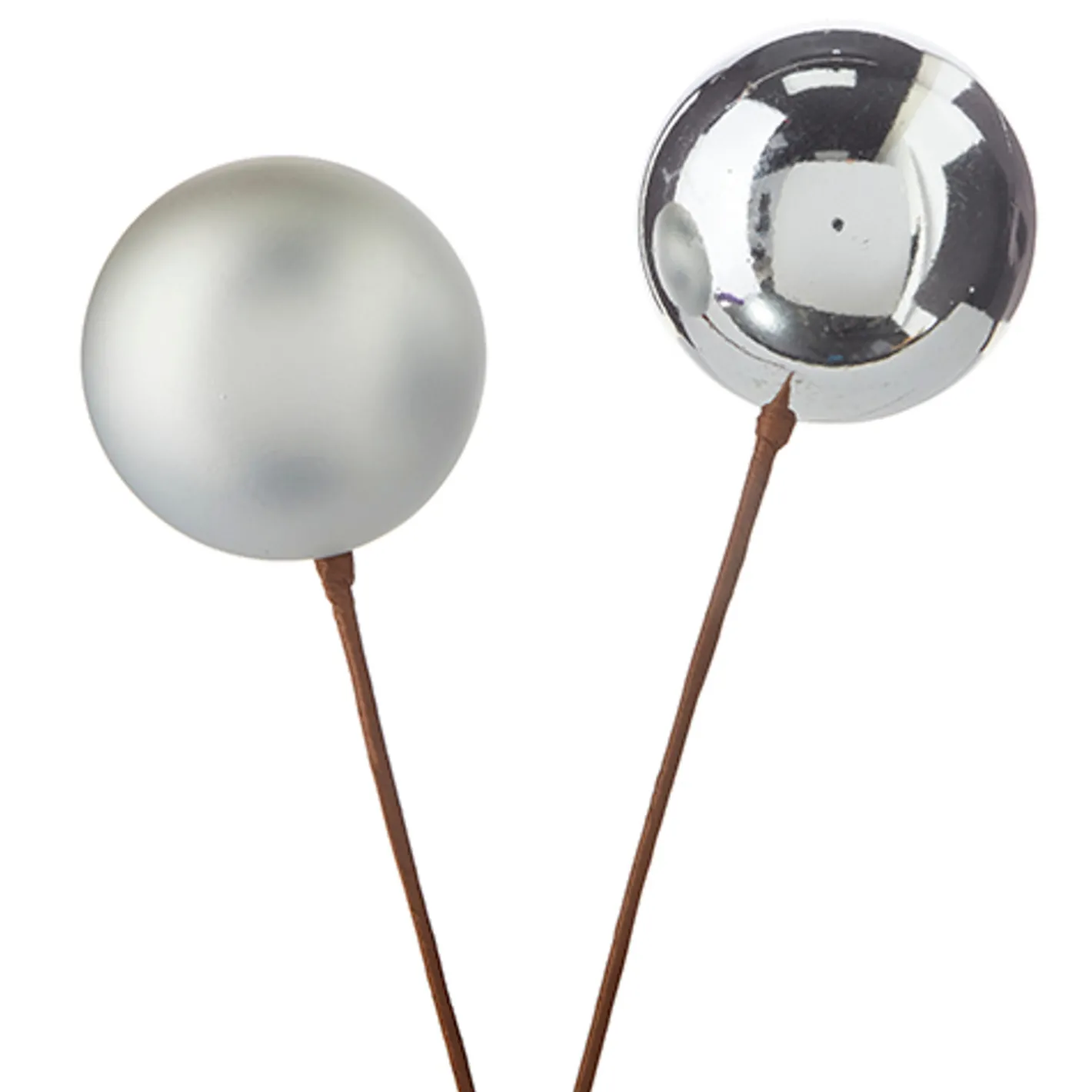 Raz Imports Raz 12" Set of 2 Red, Gold, Silver or Green Ball Ornament Christmas Tree Pick New