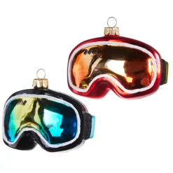 Raz Imports Raz 4" Set of 2 Ski Goggles Glass Christmas Ornaments 4352853 Discount
