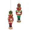 Raz Imports Raz 5.75" Set of 2 Teddy Nutcracker Glass Christmas Ornament 4522927 Discount