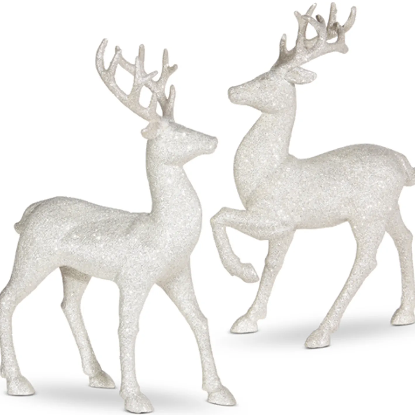 Raz Imports Raz 12.75" Set of 2 White Glittered Deer Christmas Figures 3100812 Online