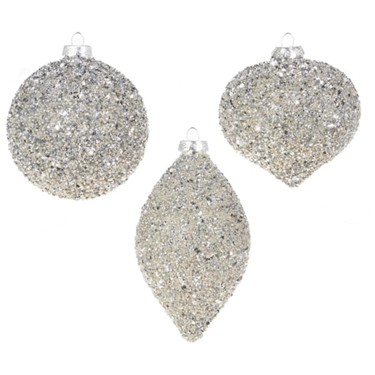 Raz Imports Raz 4" Silver Beaded Glass Christmas Ornament 4322806 Online