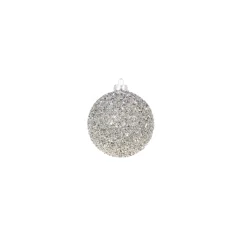 Raz Imports Raz 4" Silver Beaded Glass Christmas Ornament 4322806 Online