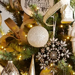 Raz Imports Raz 4" Silver Glitter Ball Glass Christmas Ornament 4520918 New