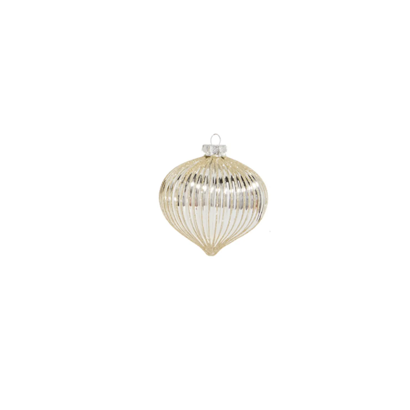 Raz Imports Raz 4" Silver Glitter Ribbed Glass Christmas Ornament 4322885 Clearance