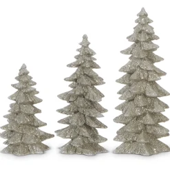 Raz Imports Raz 9.5" Silver Glittered Christmas Tree Figures Set of 3 3211075 Online
