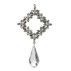 Raz Imports Raz 5.25" Silver Square Crystal Drop Christmas Ornament 4416208 New